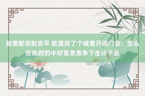 股票配资配资平 欧盟找了个城堡开闭门会：怎么在热烈的中好意思竞争下生计下去
